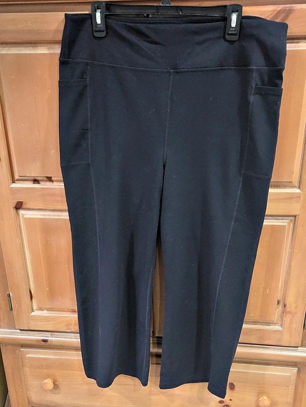 Skechers GO WALK Wear OG Pant Black Athletic Crop Wide Leg Pants 2X
